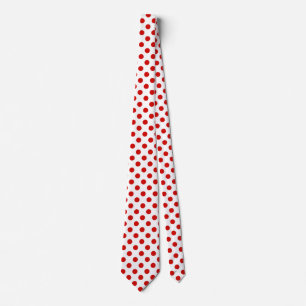 Red and white polka dots tie
