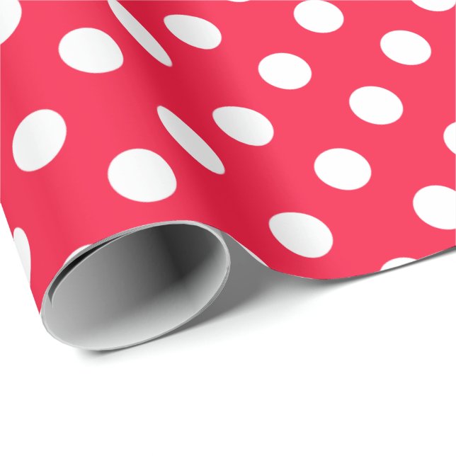 Red and white polka dots wrapping paper (Roll Corner)