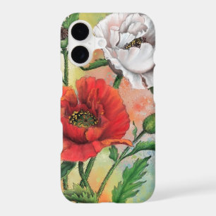 Red and White Poppies iPhone Case