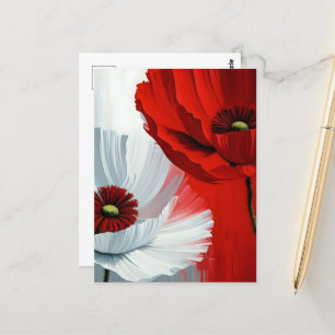 Red and White Poppies Postcard