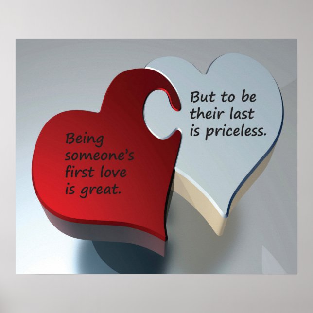 Red and white puzzle pieces, second love poster (Front)