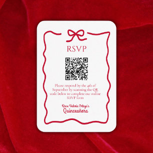 Red and White Quinceañera Enclosure Card