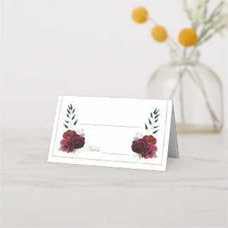 Red and White Quinceañera Table Place Card