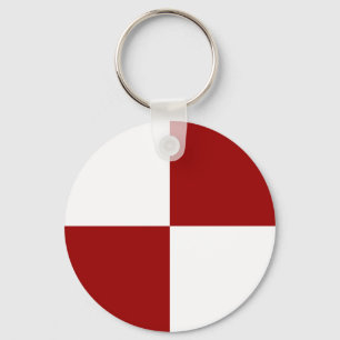 Red and White Rectangles Key Ring