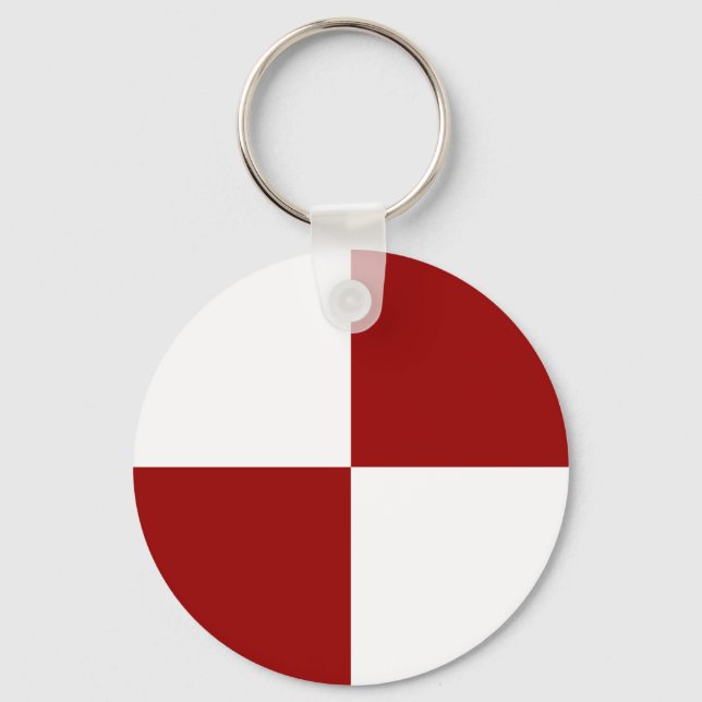 Red and White Rectangles Key Ring (Front)