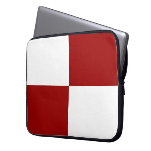 Red and White Rectangles Laptop Sleeve