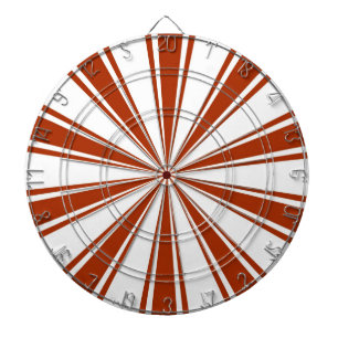 Red and white retro funky sun stripes dartboard
