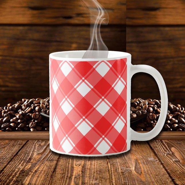 Red and White Retro Plaid Mug (Creator Uploaded)