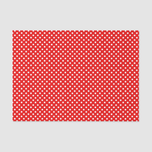 Red and white retro polka dots tissue paper (Front)