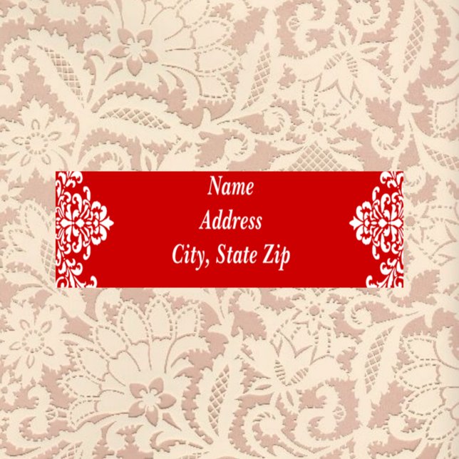 Red and White Return Address Label (Creator Uploaded)