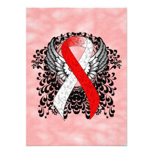 Red and White Ribbon with Wings Photo Print