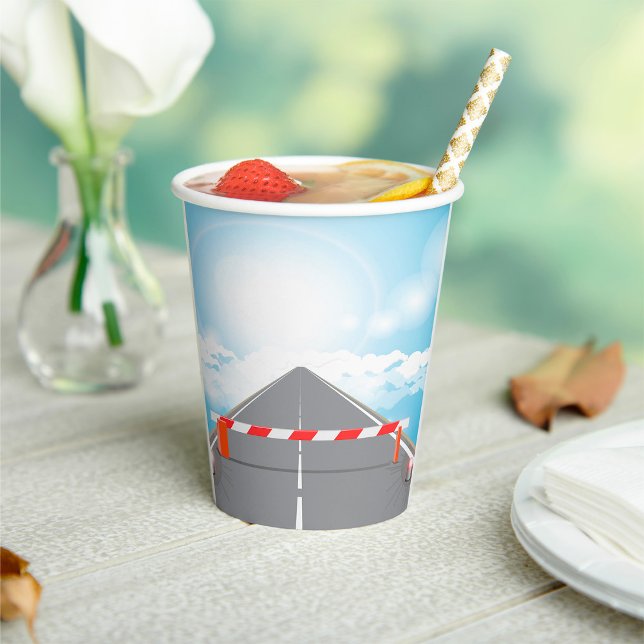 Red and White Road Barrier Blocked Access  Paper Cups (Creator Uploaded)