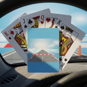 Red and White Road Barrier Blocked Access  Playing Cards