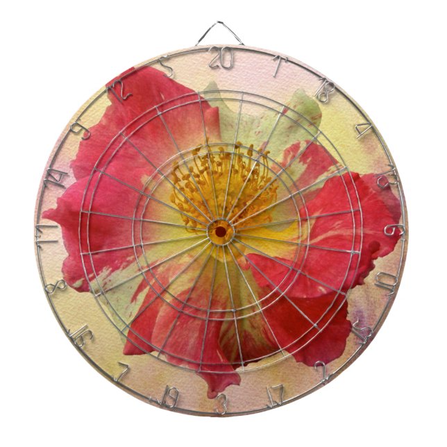Red and White Rose Dartboard (Front)