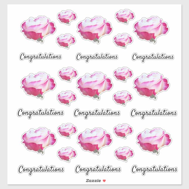 Red and White Rose Photo | Congratulations  (Sheet)