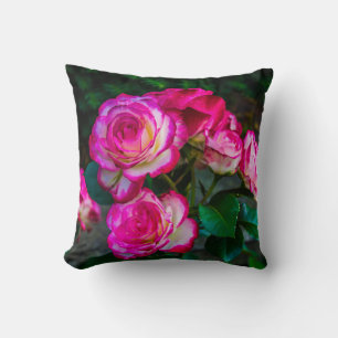 Red and White Rosebuds Cushion