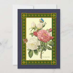 Red and White Roses Botanical Invitation
