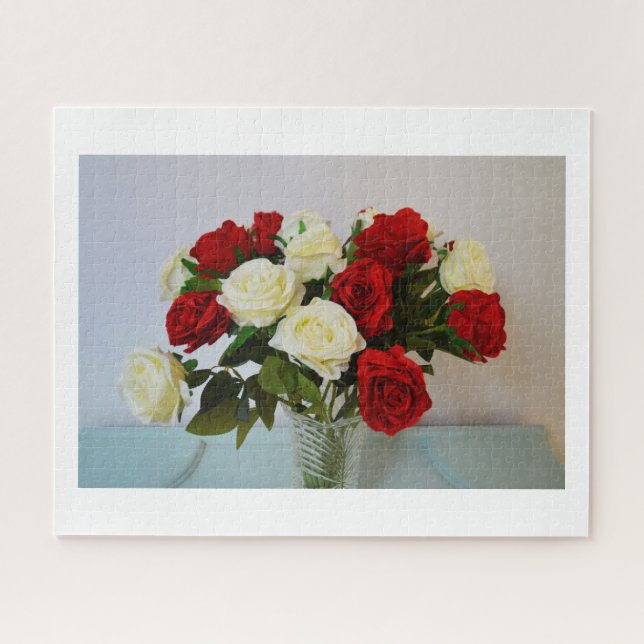 Red and white roses jigsaw puzzle (Horizontal)