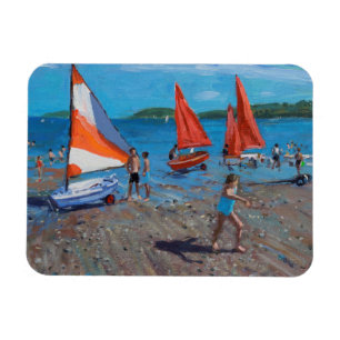 Red and White Sails Abersoch Magnet