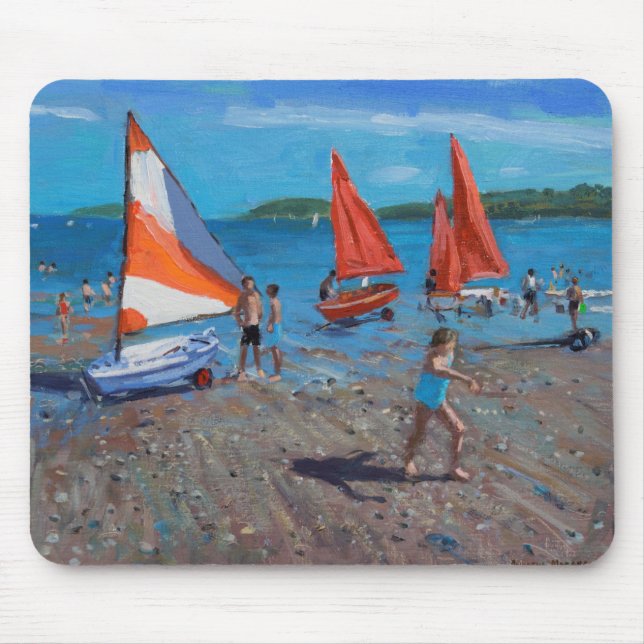 Red and White Sails Abersoch Mouse Pad (Front)