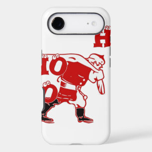 Red and White Santa Walking Ho Ho Ho Art Print