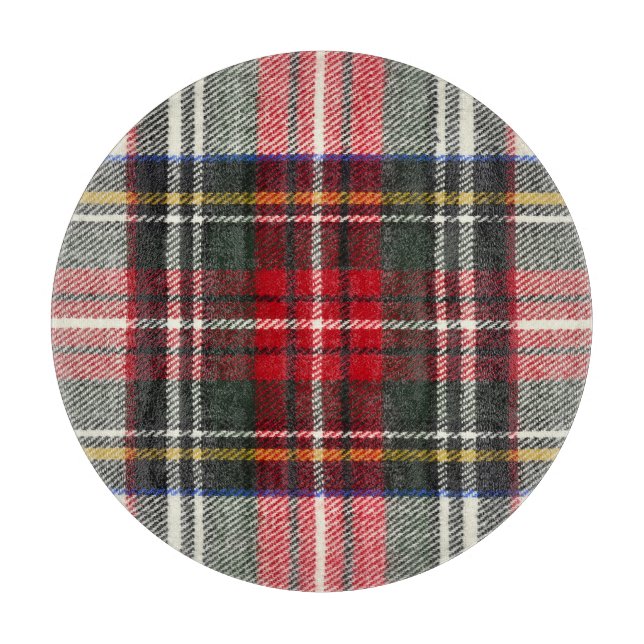 Red and white Scottish tartan plaid. Cutting Board (Front)