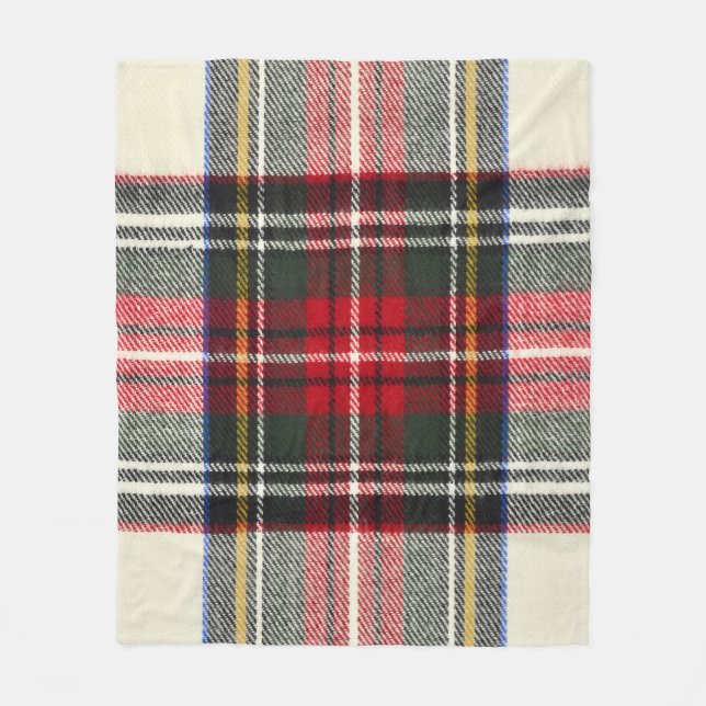 Red and white Scottish tartan plaid. Fleece Blanket (Front)