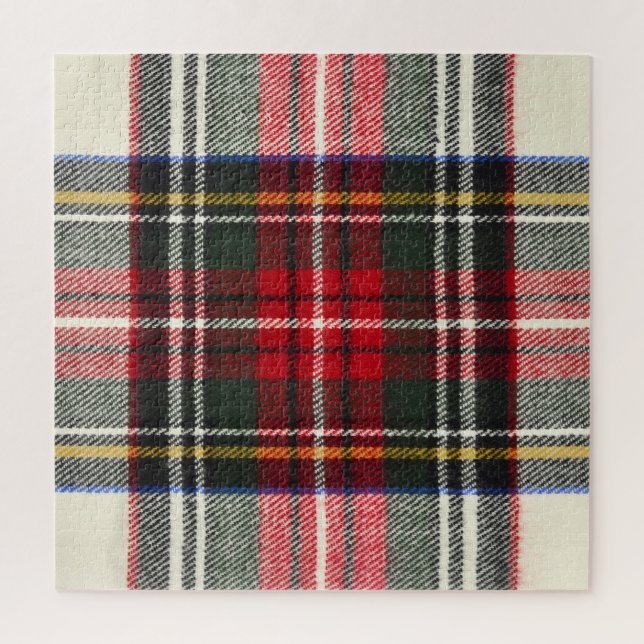 Red and white Scottish tartan plaid. Jigsaw Puzzle (Vertical)