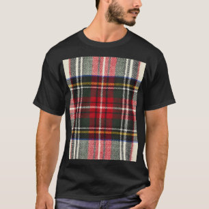 Red and white Scottish tartan plaid. T-Shirt