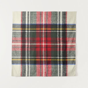 Red and white Scottish tartan plaid. Tapestry
