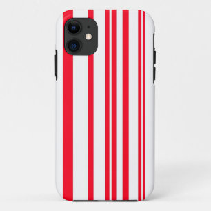 Red and white seamless stripes graphic iPhone 11 case