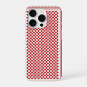 Red and White Shemagh Keffiyeh Pattern iPhone 16 Pro Case