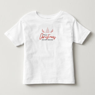 Red and White Simple Merry Christmas Toddler T-Shirt