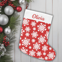 Red And White Snowflake Classic Personalised