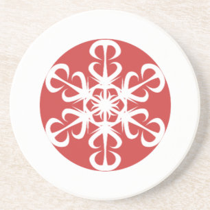 Red and White Snowflake Coasters