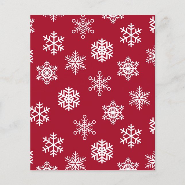 Red and White Snowflake Scrapbook Paper (Front)