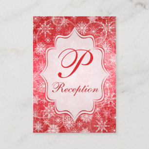 Red and White Snowflakes Enclosure Card