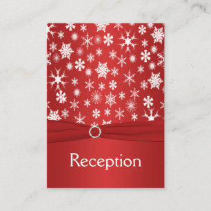 Red and White Snowflakes Enclosure Card
