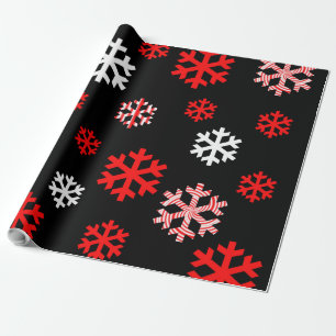 Red and White Snowflakes Wrapping Paper