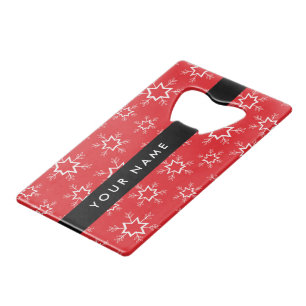Red and White Snowflakes, Your name, Personalise