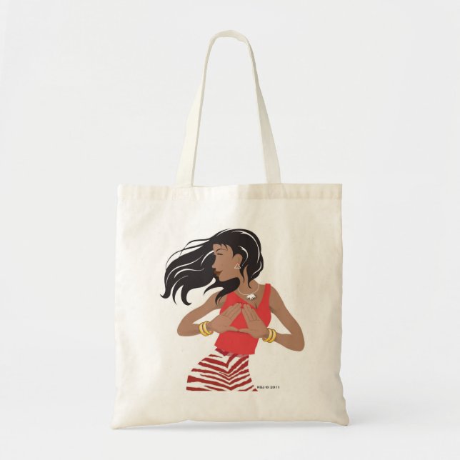 Red and White Sorority (Theta) Tote Bag (Front)