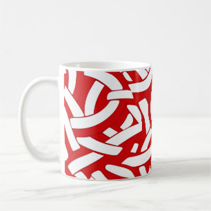 💫 Red and White Spiral Pattern 🎨 Coffee Mug