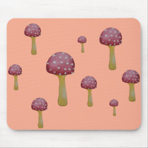 Red and white spotted mushroom mouse pad