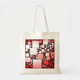 Red and White Square Dancing Budget Tote Bag