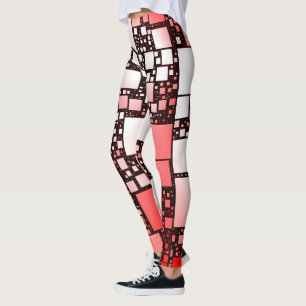Red and White Square Dancing Leggings