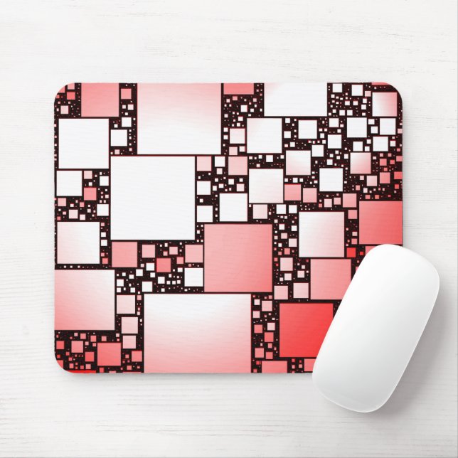 Red and White Square Dancing Mouse Pad (With Mouse)