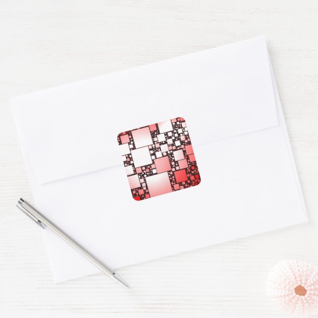 Red and White Square Dancing Sticker (Envelope)