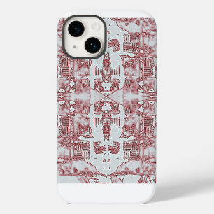 Red And White Squares Pattern iPhone 14 Case