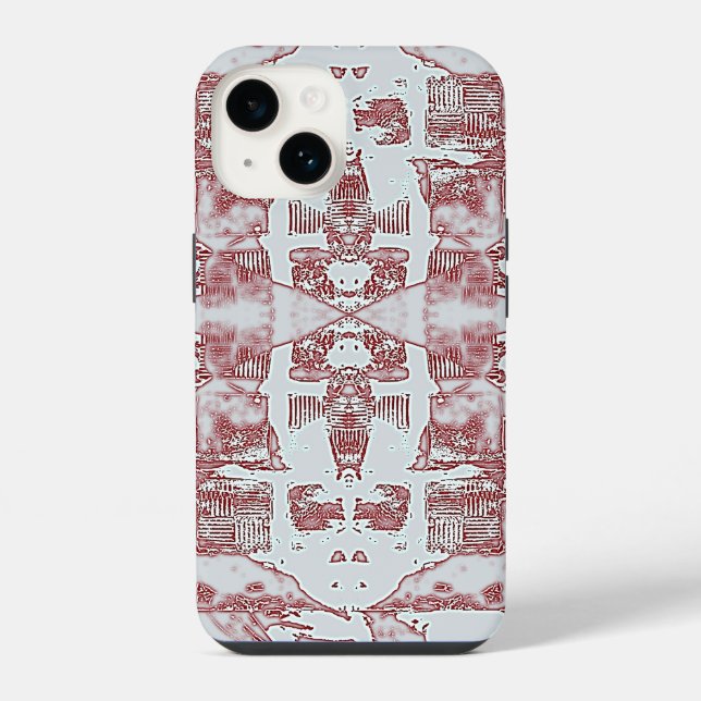 Red And White Squares Pattern  iPhone Case (Back)
