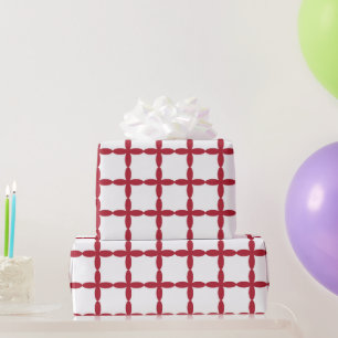 Red And White Squares Wrapping Paper